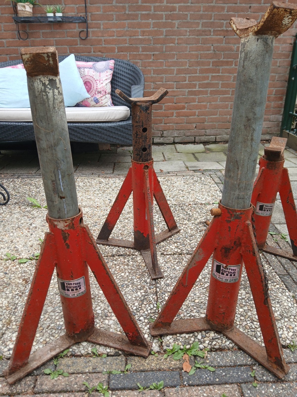 4x Zware asbokken ,assteunen Van Rooy Dorsman, Auto diversen, Krikken, Ophalen, Hydraulisch, Garagekrik