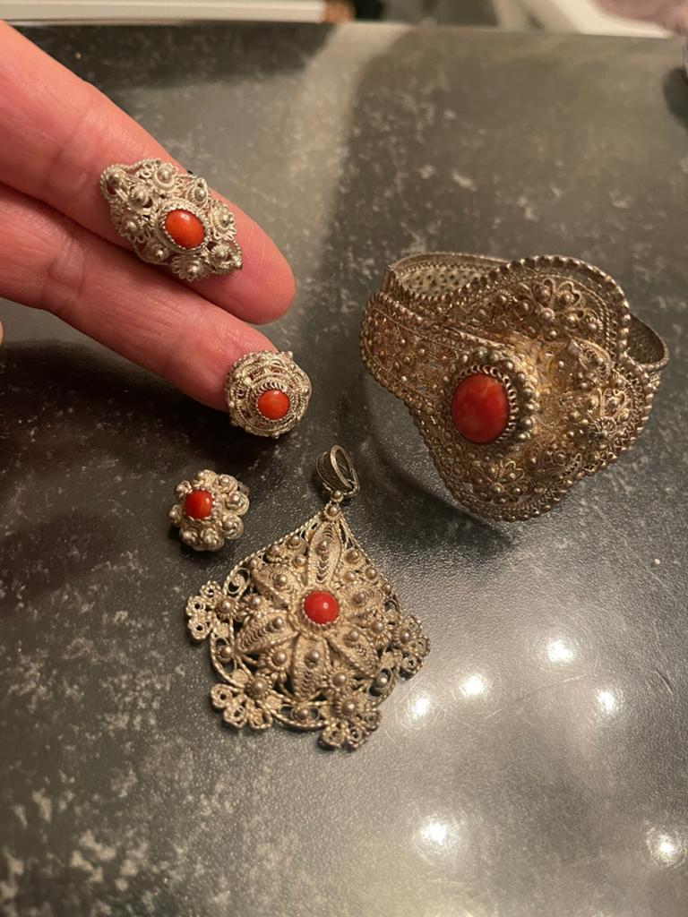 Te koop Zilveren set, Sieraden, Tassen en Uiterlijk, Armbanden, Verzenden, Zo goed als nieuw, Zilver