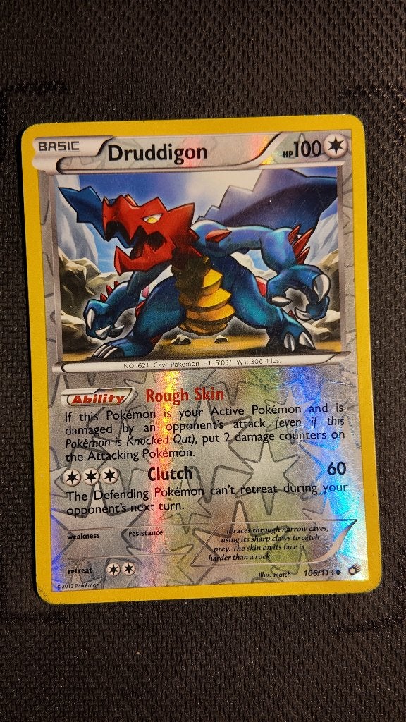 Druddigon 106 Legendary Treasures | Pokemon kaart, Ophalen, Zo goed als nieuw, Losse kaart, Foil