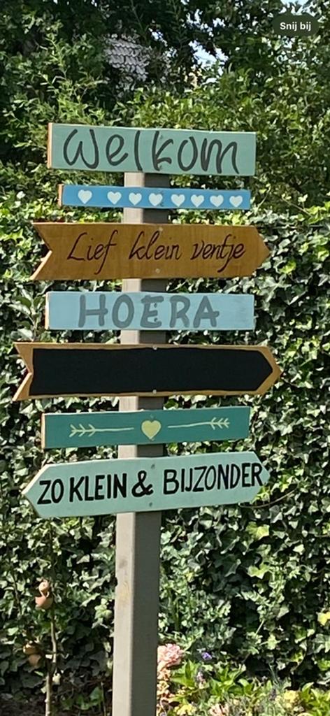 Geboorteborden, ooievaars en P-bord aanstaande geboorte, Ophalen, Gebruikt, Geboorte of Huwelijk