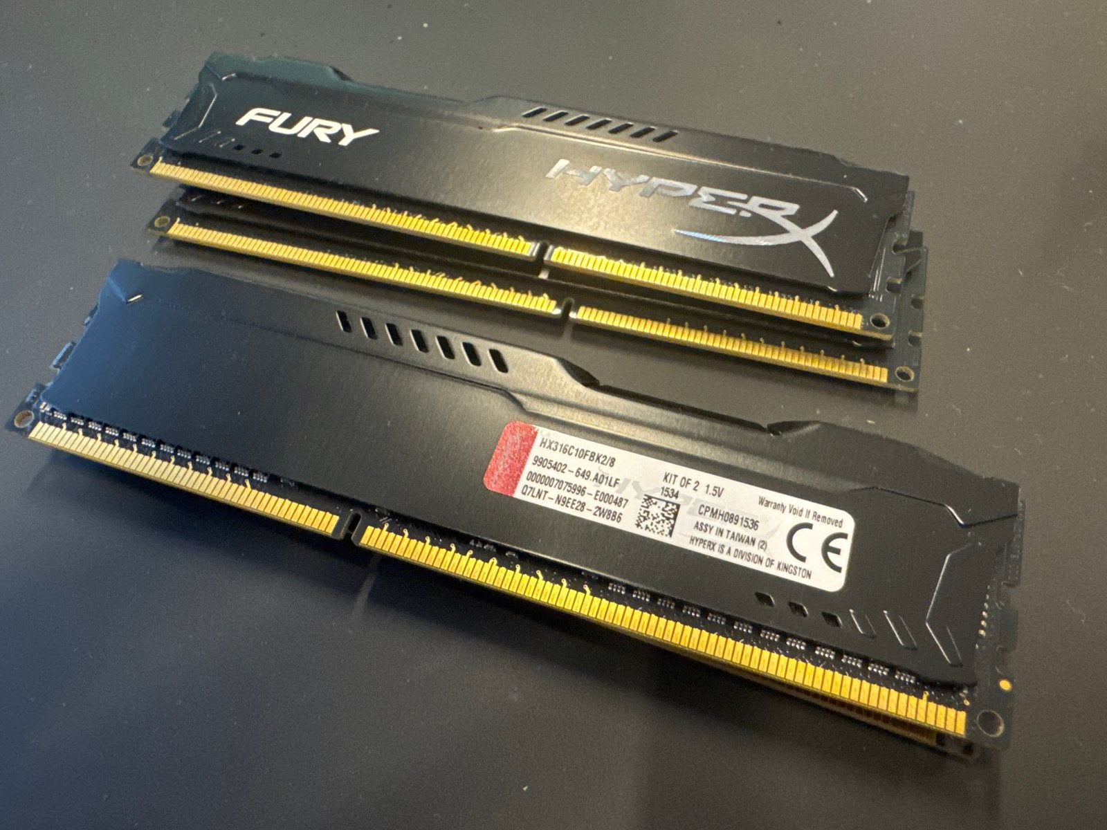 4x HyperX Fury 16Gb DDR3 RAM Geheugen, Computers en Software, Gebruikt, DDR3, Ophalen of Verzenden, Desktop
