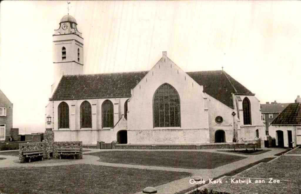 Katwijk aan Zee - Oude Kerk - Voorgevel, Ophalen of Verzenden, 1960 tot 1980, Gelopen, Zuid-Holland