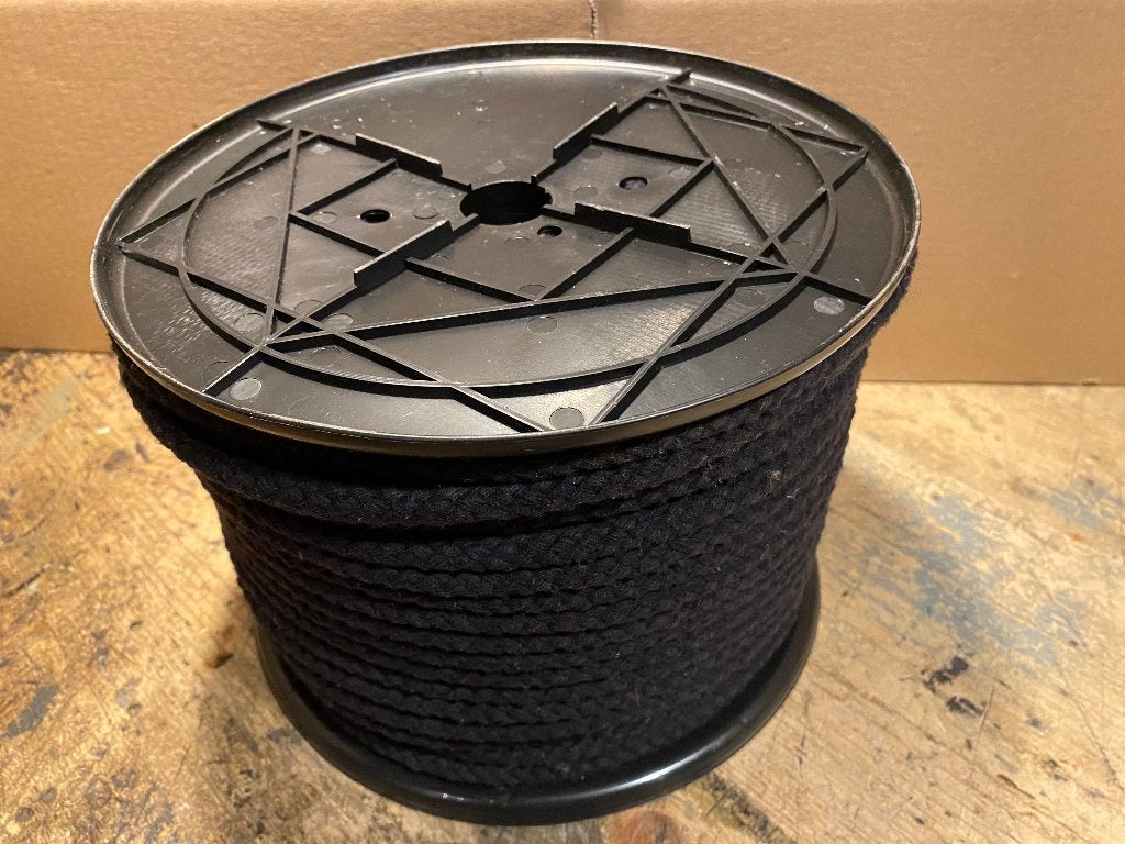 TOUW KATOEN 6mm haspels a 100mtr/ZWART, Ophalen, Nieuw, Overige typen