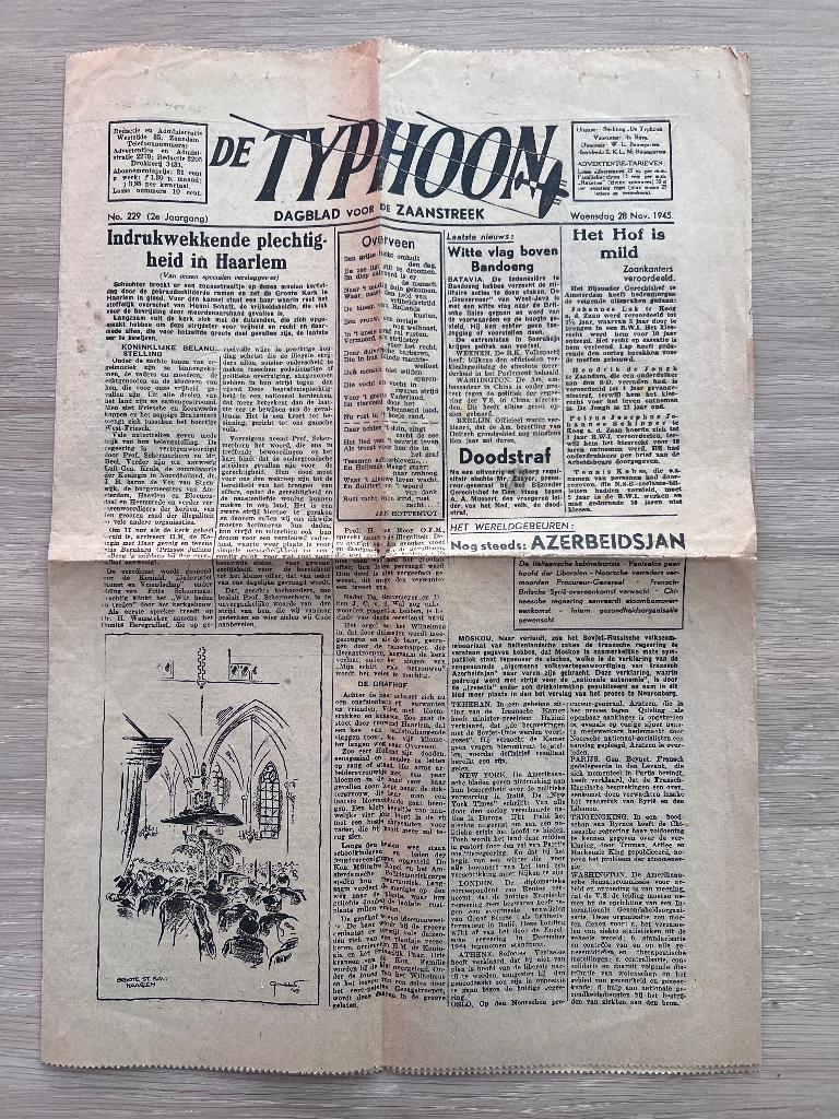 De Typhoon, 1945, Ophalen of Verzenden, Gelezen, Krant