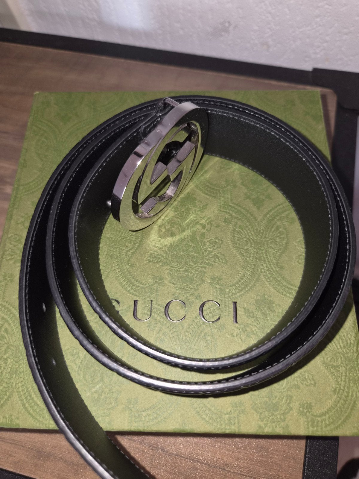 Gucci riem zwart origineel met bon - Maat M, Ophalen of Verzenden, Zo goed als nieuw, Zwart, Echt leder