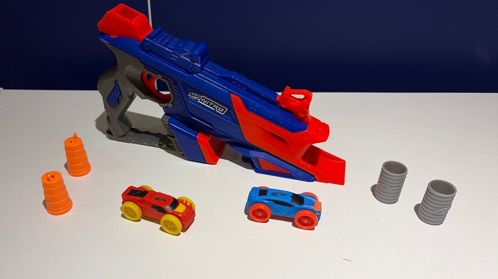 Nerf auto lanceer pistool, Ophalen of Verzenden, Zo goed als nieuw