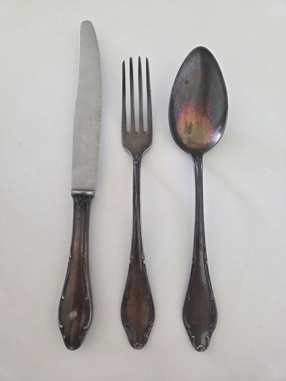Vintage Bestekset: Mes, Vork en Lepel, Ophalen of Verzenden