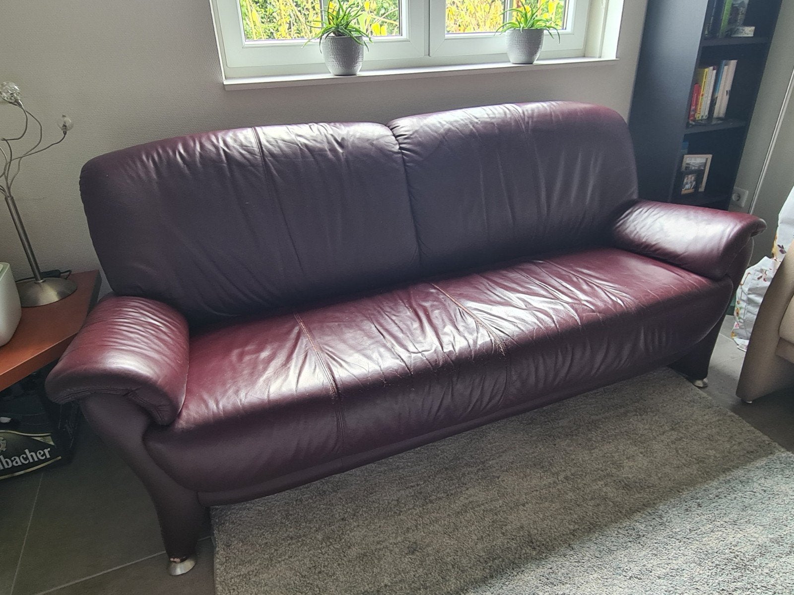 leren bank, Ophalen, Gebruikt, 75 tot 100 cm, Tweepersoons