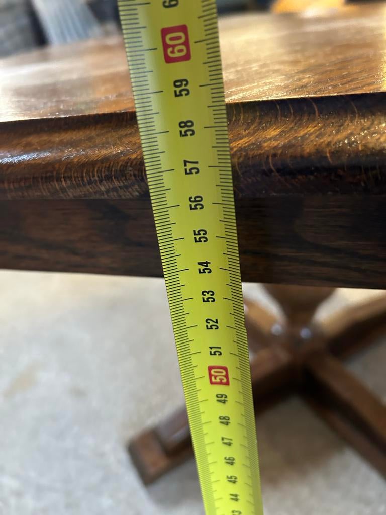 Eiken 6-hoekige tafel - Uniek en stijlvol, Ophalen, Gebruikt, 50 tot 100 cm, Eikenhout