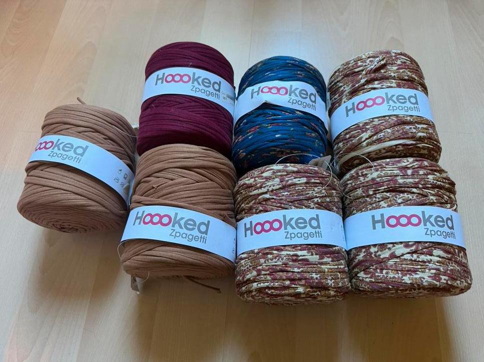 7 bollen Hooked Zpagetti wol - Diverse kleuren, Ophalen of Verzenden, Zo goed als nieuw, Breien of Haken, Wol of Garen