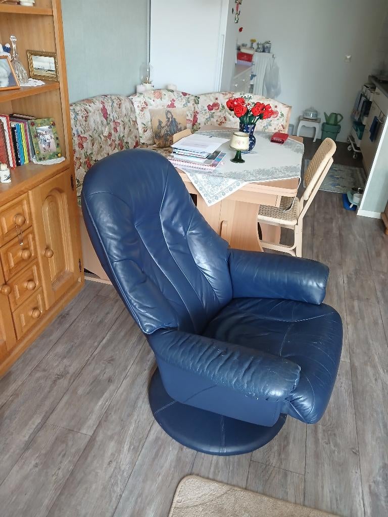 relax stoel leer, Huis en Inrichting, Ophalen, Gebruikt, Minder dan 75 cm, Leer
