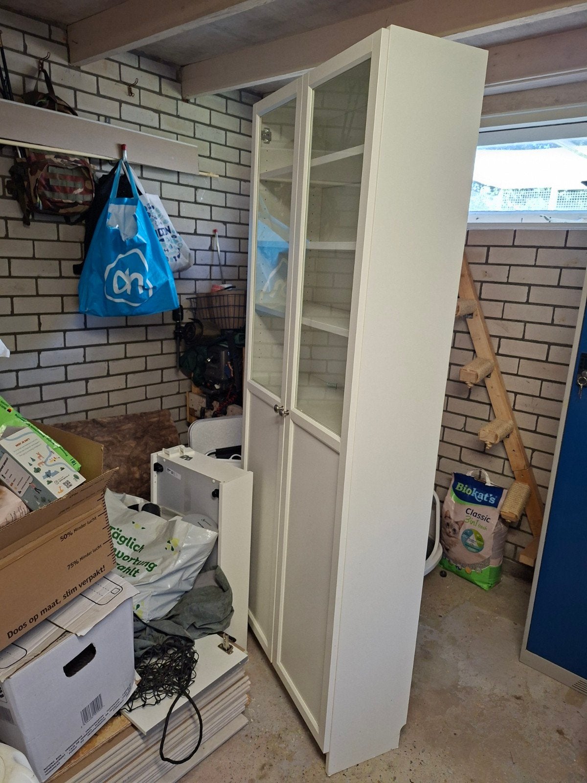 Ikea Billy kast met glazendeuren, Huis en Inrichting, Kasten | Boekenkasten, Ophalen, 200 cm of meer, 50 tot 100 cm, Zo goed als nieuw