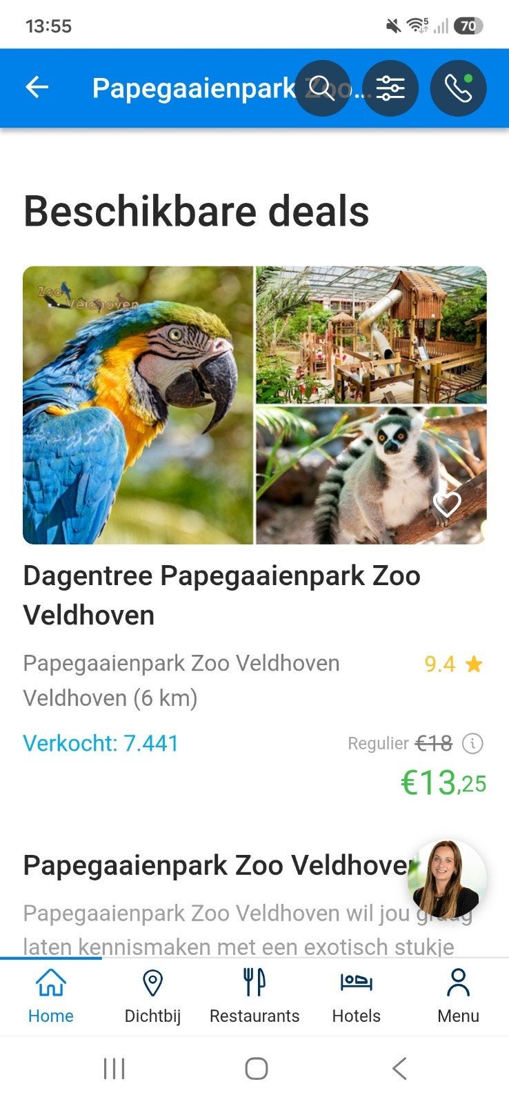 Tickets Papegaaienpark Zoo Veldhoven, Drie personen of meer, Ticket of Toegangskaart