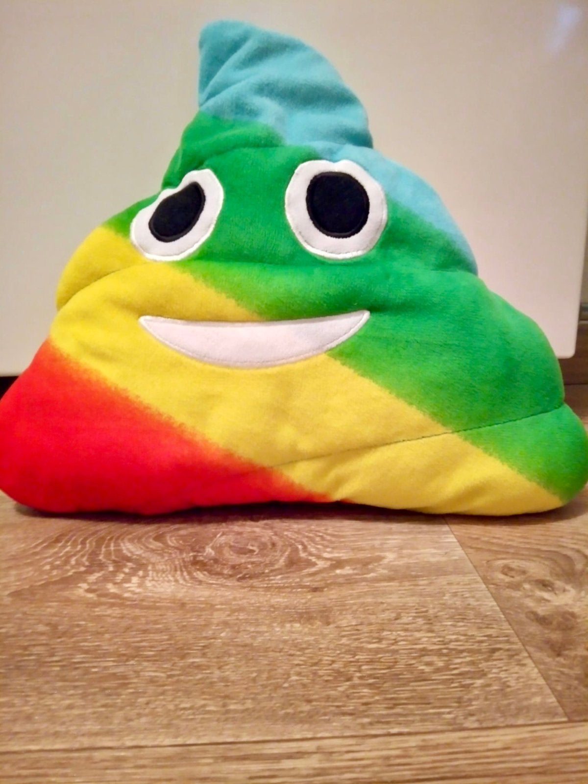 TE KOOP: kussen/knuffel gekleurde drol 30 cm hoog ZGAN, Overige typen, Ophalen of Verzenden, Zo goed als nieuw, Middelgroot (20 tot 80 cm)