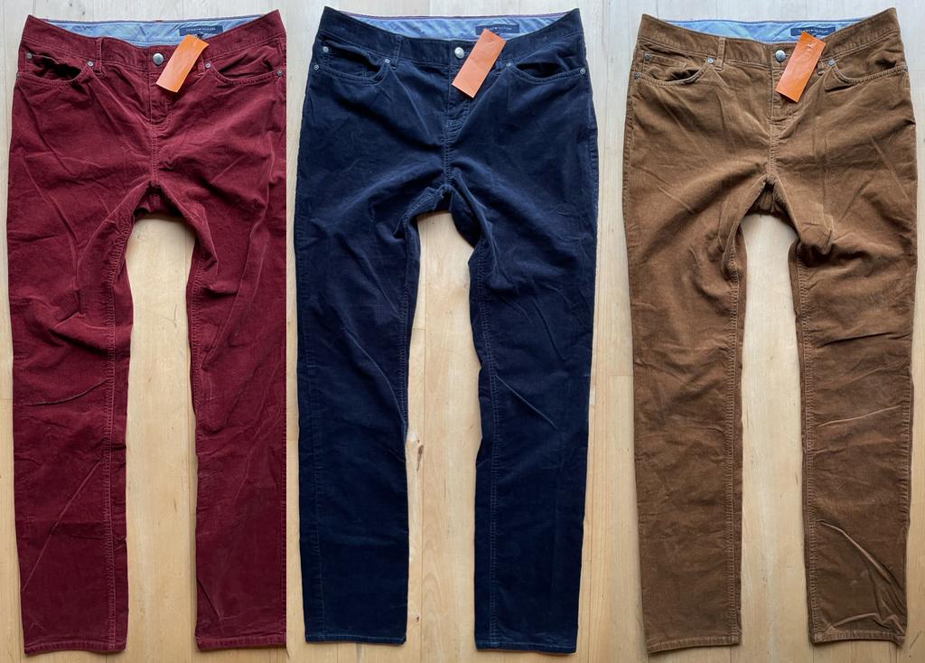 Tommy Hilfiger corduroy rib jeans rood of blauw of bruin 38, Kleding | Dames, Maat 38/40 (M), Blauw, Nieuw, Ophalen of Verzenden