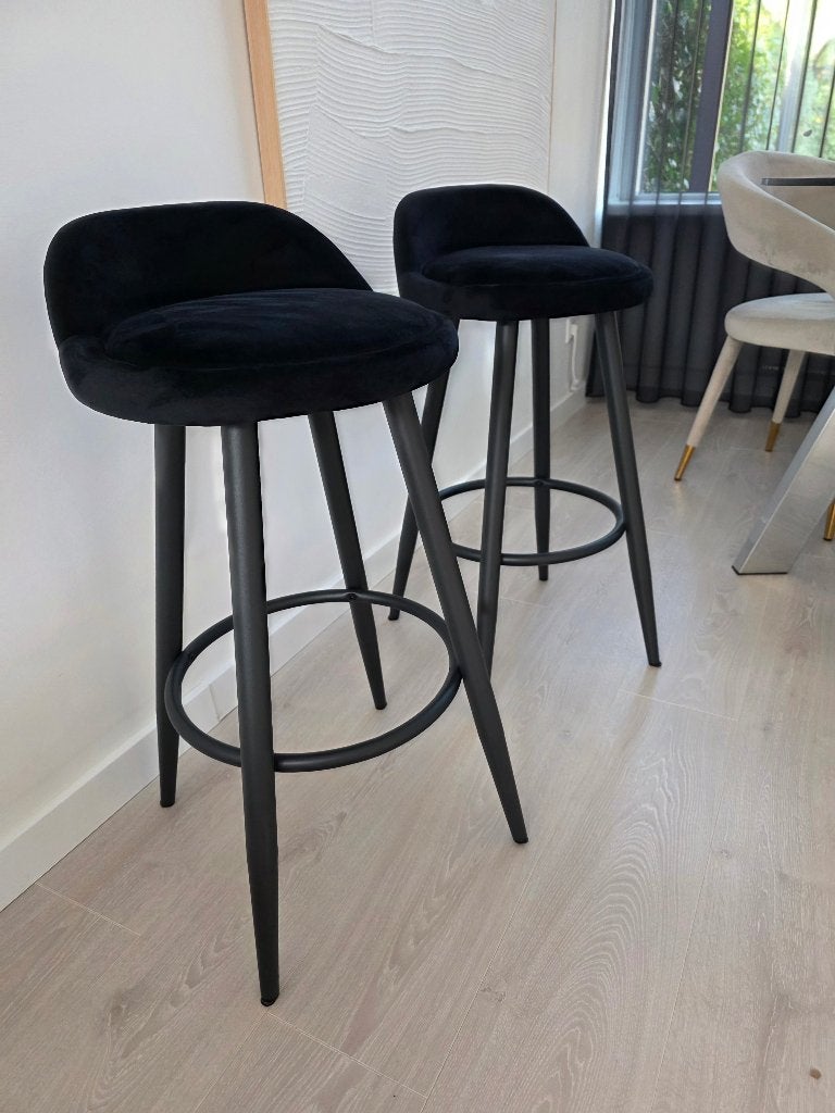 Foto 3 van Barkruk velvet zwart