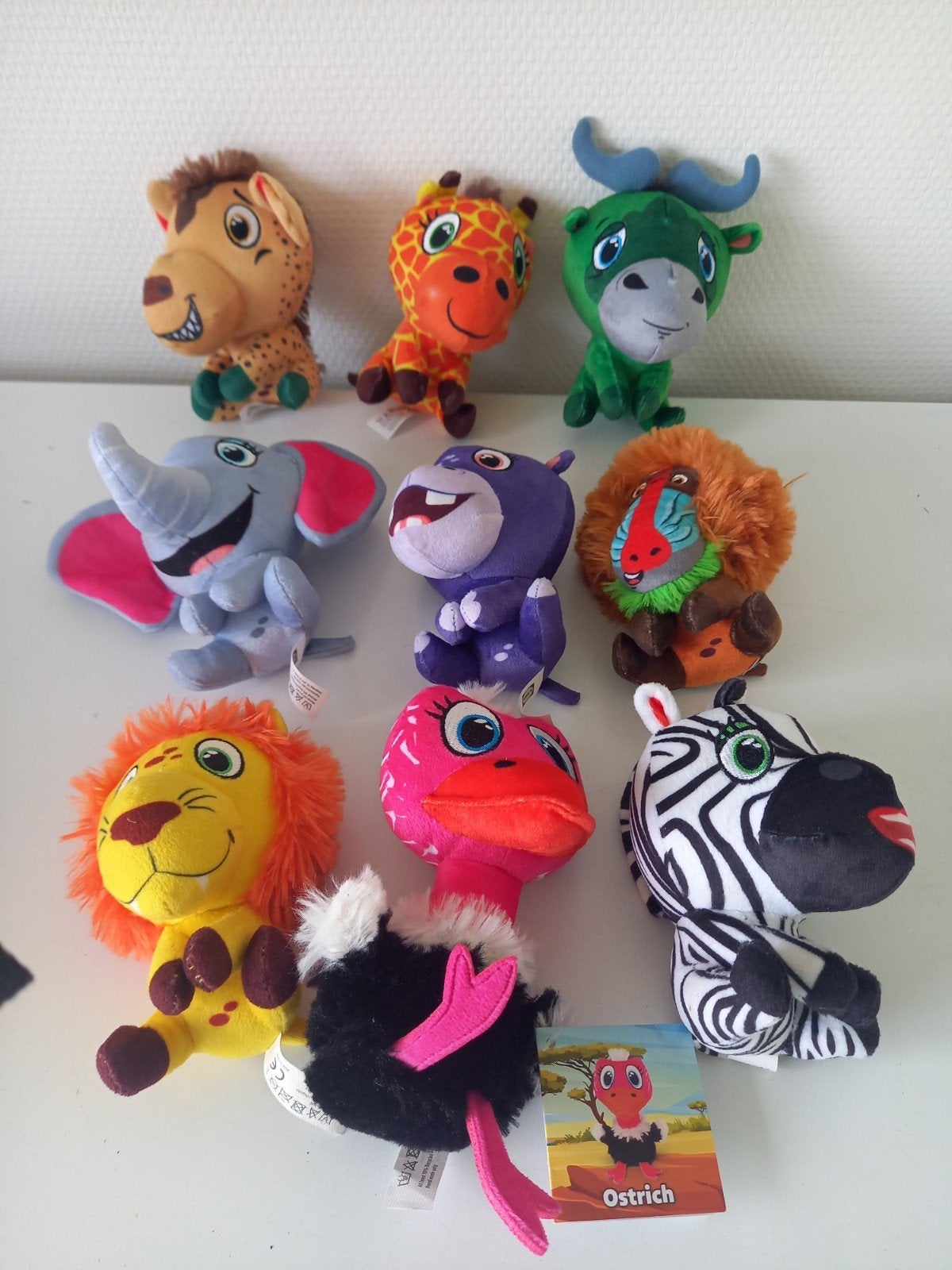 9 Safari Mini Knuffels van Lidl, Lidl, Gebruikt, Ophalen of Verzenden, Meerkleurig