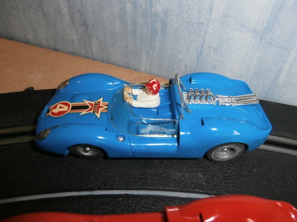 Fleischmann slot car 3210 blauw Caltex 4 en 1 oranje "70,s, Ophalen of Verzenden