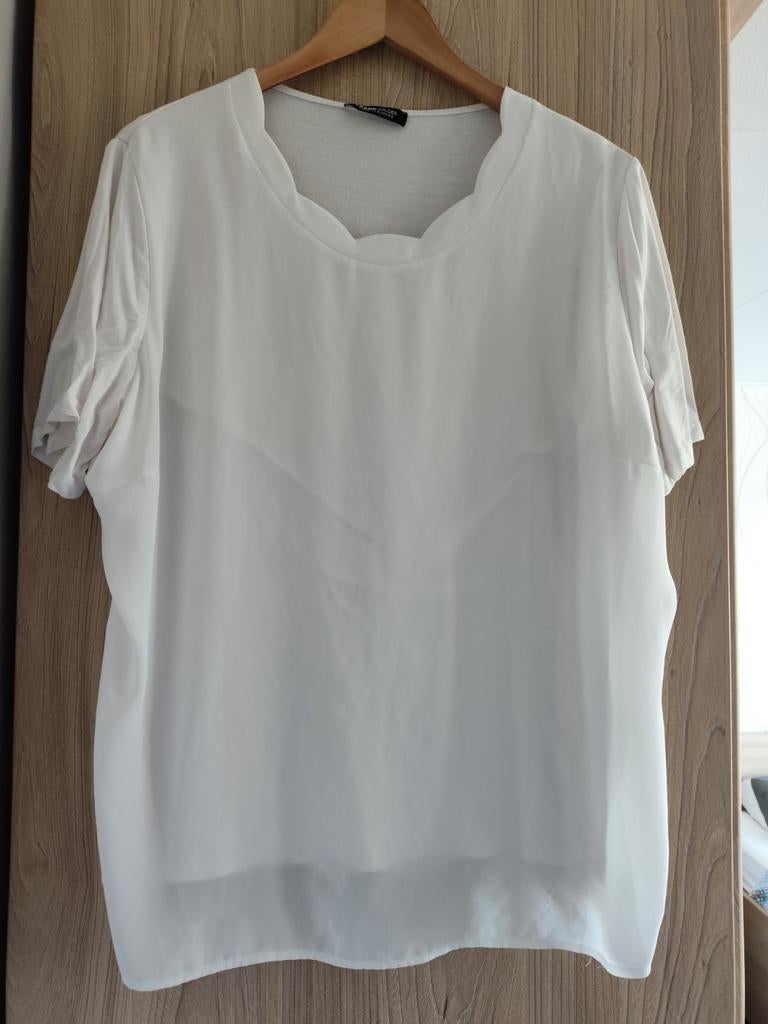 Frank Walder witte blouse maat 48, Kleding | Dames, Wit, Maat 46/48 (XL) of groter, Ophalen of Verzenden, Gedragen