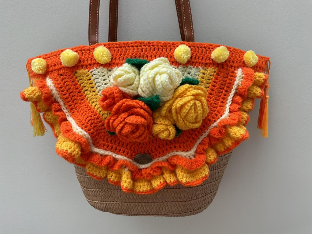 Tas/Mand Orange Rose. Made By Anne. Nieuw!, Verzenden, Nieuw, Oranje, Shopper