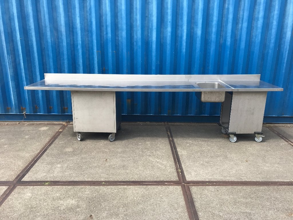RVS spoelbak /werktafel blad als los blad element - 393/80 -, Ophalen, 50 tot 75 cm, 50 tot 100 cm, Minder dan 100 cm