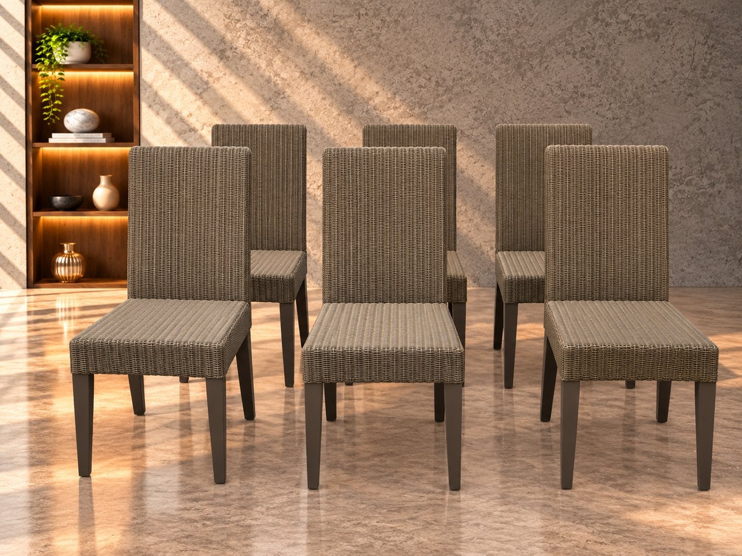 6 Lloyd Loom eetkamerstoelen in IZGS!, Ophalen of Verzenden, Zo goed als nieuw, Bruin, Vier