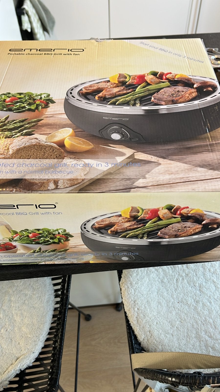 Emerio Draagbare Houtskool BBQ met Ventilator - Nieuw, Ophalen of Verzenden, Nieuw