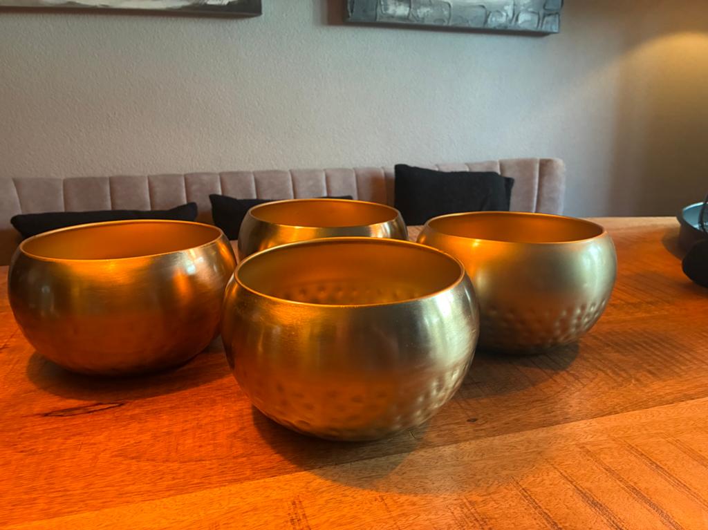 Set van 4 gouden schalen - Zo goed als nieuw, Ophalen, Overige materialen, Schaal, Rond