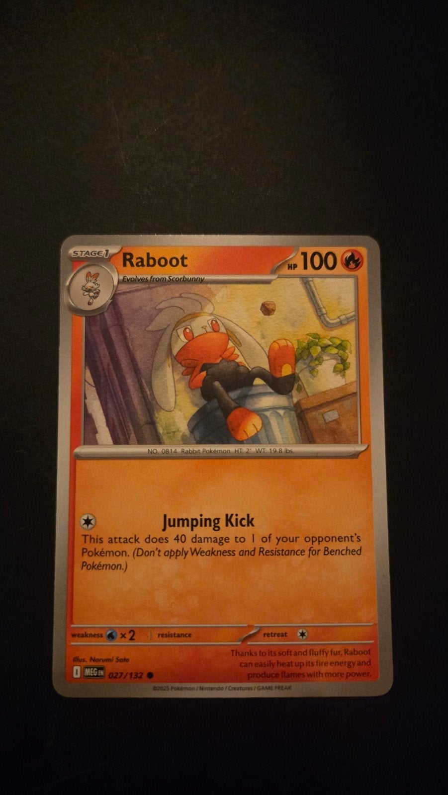 Pokemon Kaart: Raboot 027/132 Mega Evolution, Verzenden, Zo goed als nieuw, Losse kaart