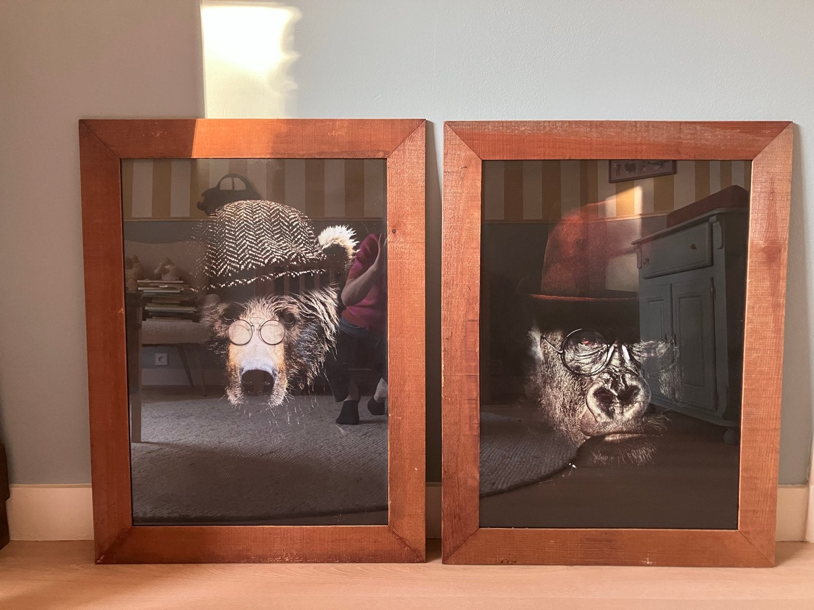 Grote stoere posters met houten lijst - 83cm*62cm, Huis en Inrichting, Ophalen, Gebruikt, Overige typen, Zwart