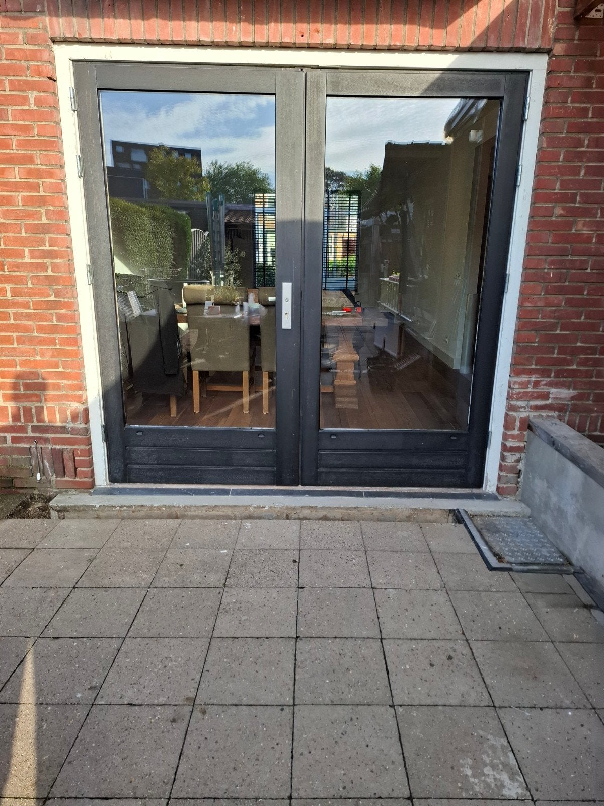 Hardhouten Tuindeuren met Kozijn en Thermopeen Glas, Ophalen