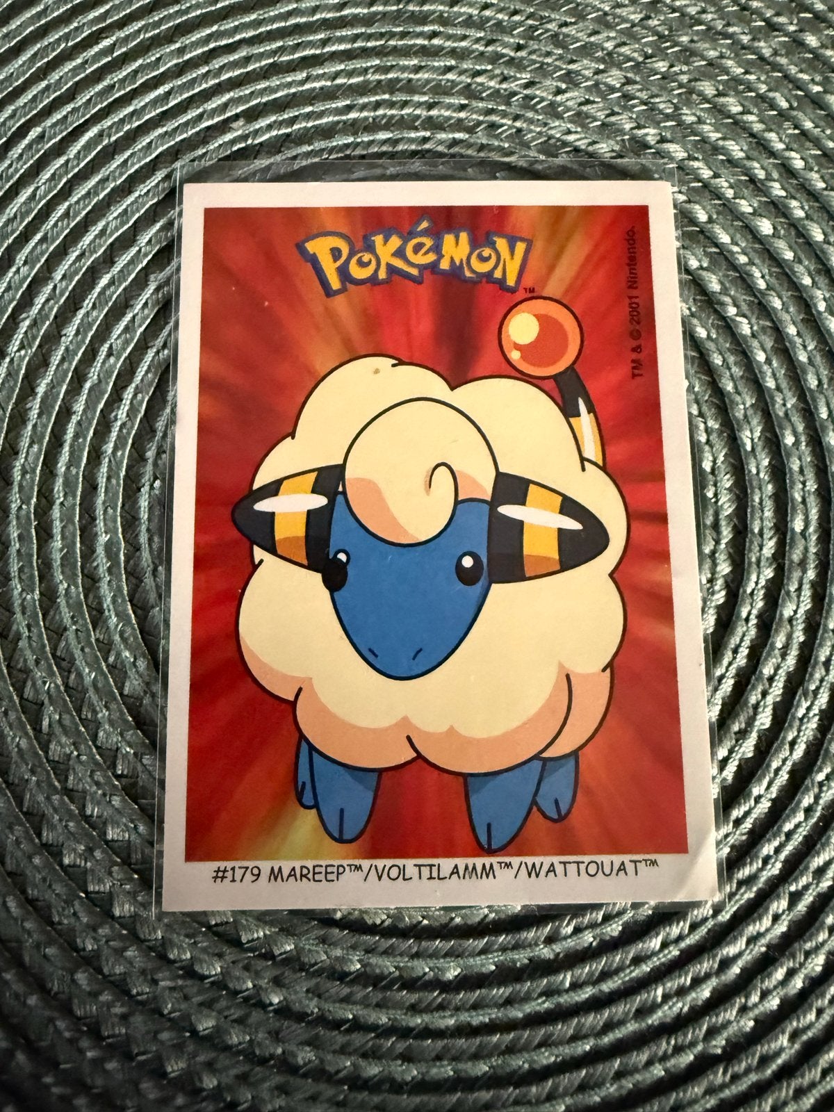 Pokémon Mareep Boomer Super Bubble Gum Sticker #179, Ophalen of Verzenden, Zo goed als nieuw, Losse kaart