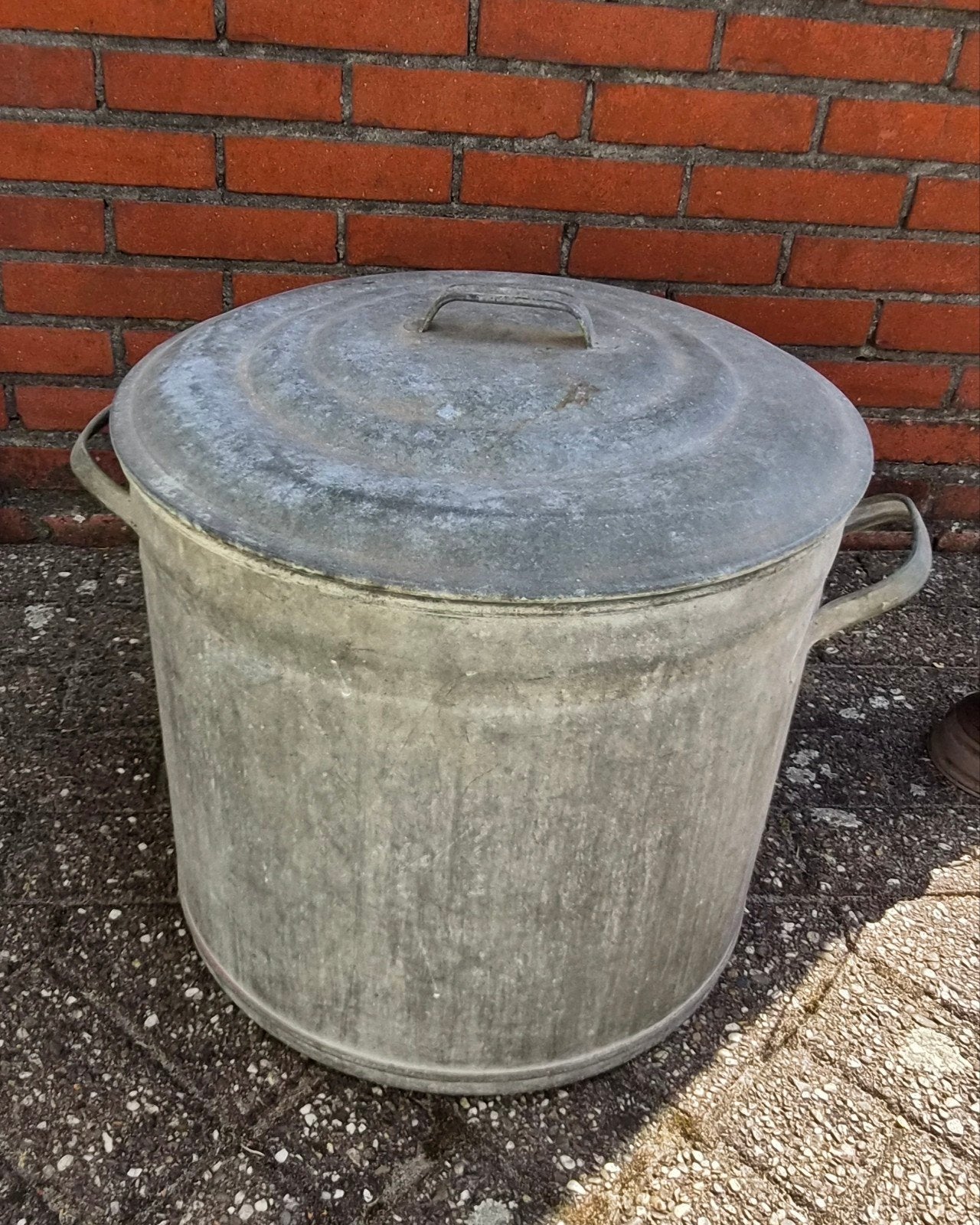 Grote gegalvaniseerde weckketel/wasemmer met deksel, Ophalen of Verzenden