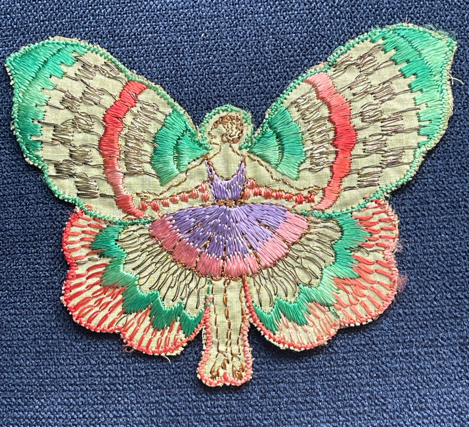 Turmac zijdje zeldzaam Art Deco vlindervrouw - jaren ‘20 ‘30, Ophalen of Verzenden