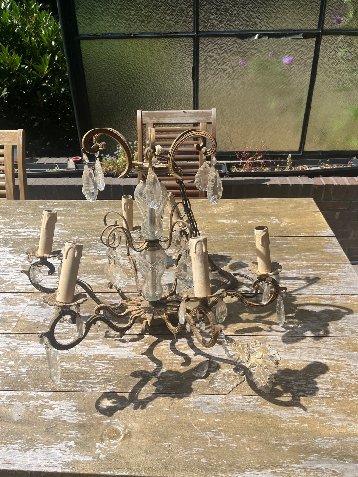 Oude kroonluchter, Huis en Inrichting, Lampen | Kroonluchters, Ophalen, Gebruikt