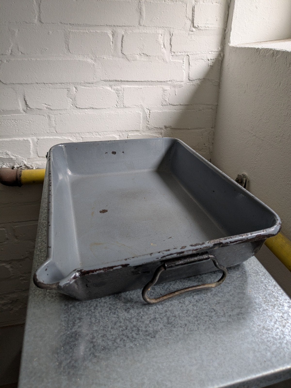 Vintage geëmailleerde bakplaat/braadslede, Ophalen