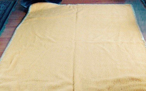 ZACHT GELE WOLLEN DEKEN SOLE MIG MANTA, Huis en Inrichting, Woonaccessoires | Plaids en Woondekens, Ophalen of Verzenden, Zo goed als nieuw