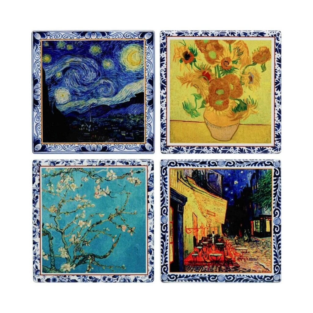 Heinen onderzetters Van Gogh Kleur set van 4, Huis en Inrichting, Overige materialen, Overige merken, Overige typen, Ophalen of Verzenden