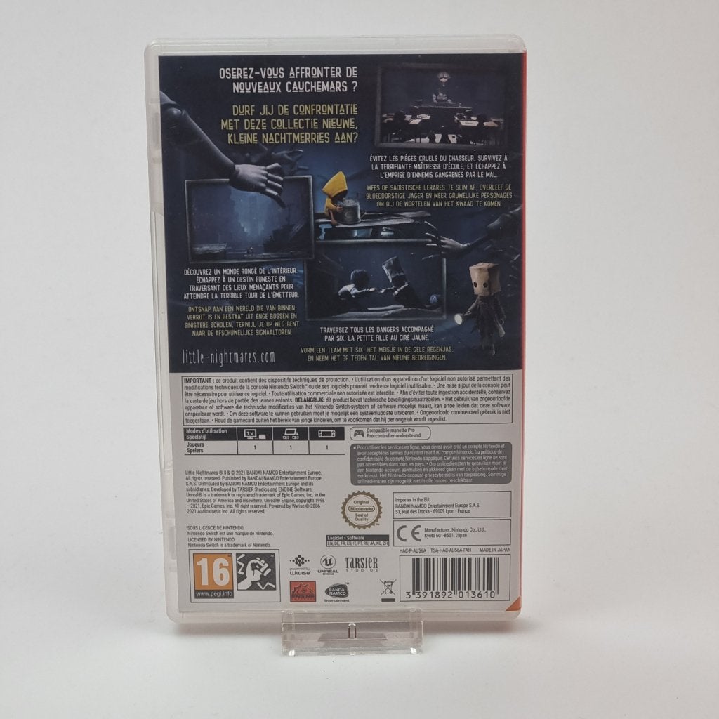 Nintendo Switch Game: Little Nightmares II, Nintendo, Zo goed als nieuw, Support@nintendo.com, 11-1 Hokotate-cho, Kamitoba, Minami-ku
Kyoto 601-8501
Japan