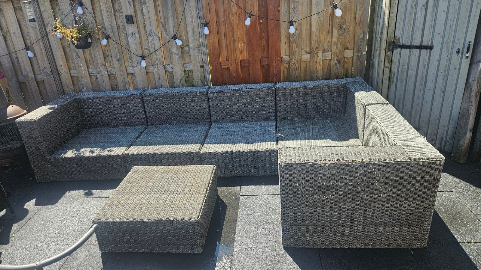 Grote Wicker Loungeset met Salontafel - PR Design, Tuin en Terras, Tuinsets en Loungesets, Ophalen, Wicker