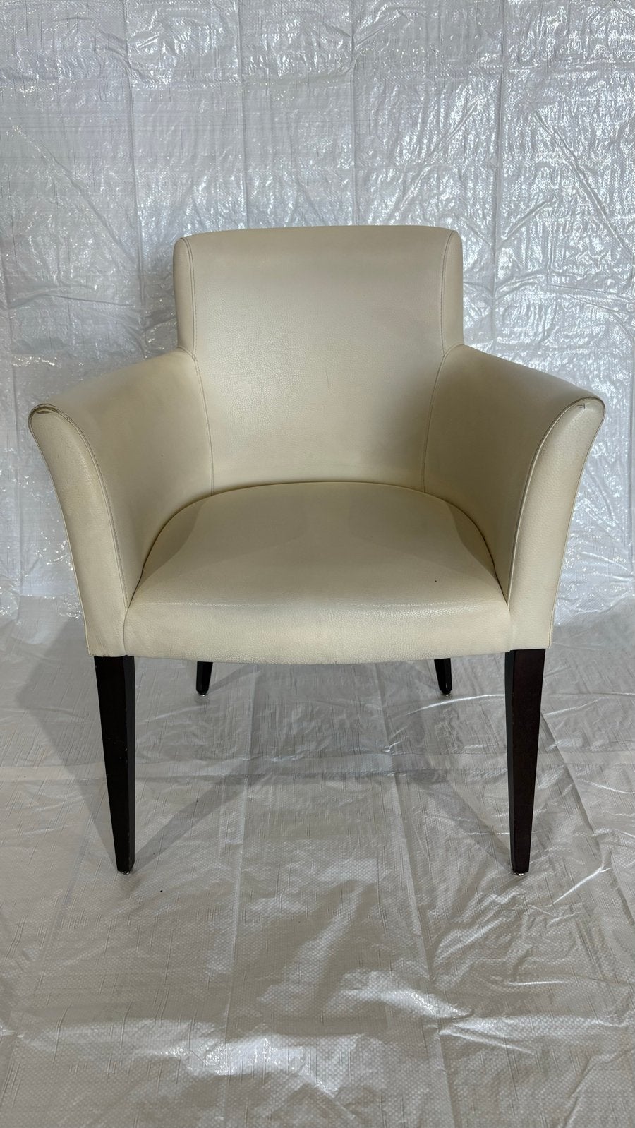Gebruikte witte lederen eetkamerstoelen met beschadigingen, Ophalen, Gebruikt, Wit, Leer