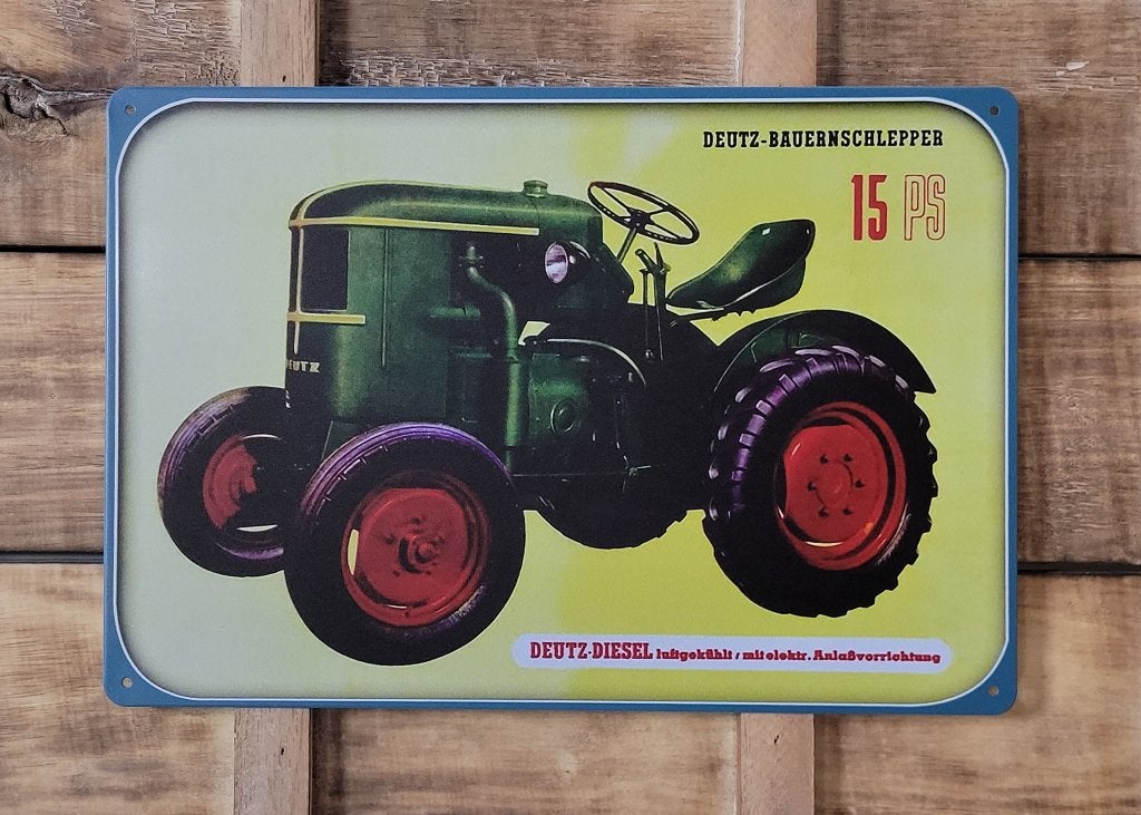 Deutz Tractor 15 reclamebord van metaal wandbord decoratie, Verzamelen, Merken en Reclamevoorwerpen, Reclamebord, Info@deconoord.nl