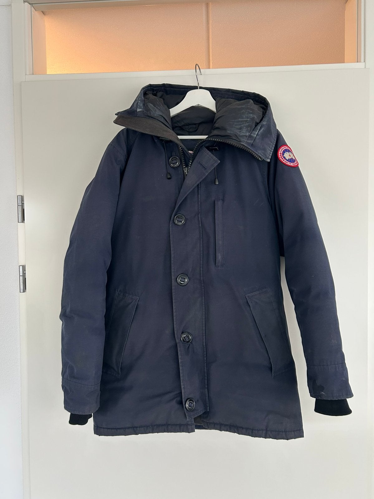 Canada Goose parka jas maat S Orgineel, Ophalen of Verzenden, Zo goed als nieuw, Maat 46 (S) of kleiner, Blauw