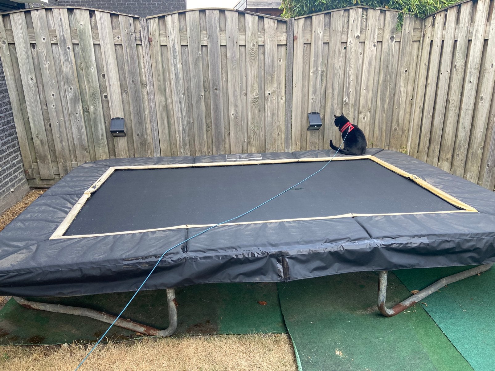 Trampoline - rechthoekig, Kinderen en Baby's, Speelgoed | Buiten | Trampolines, Ophalen, Gebruikt