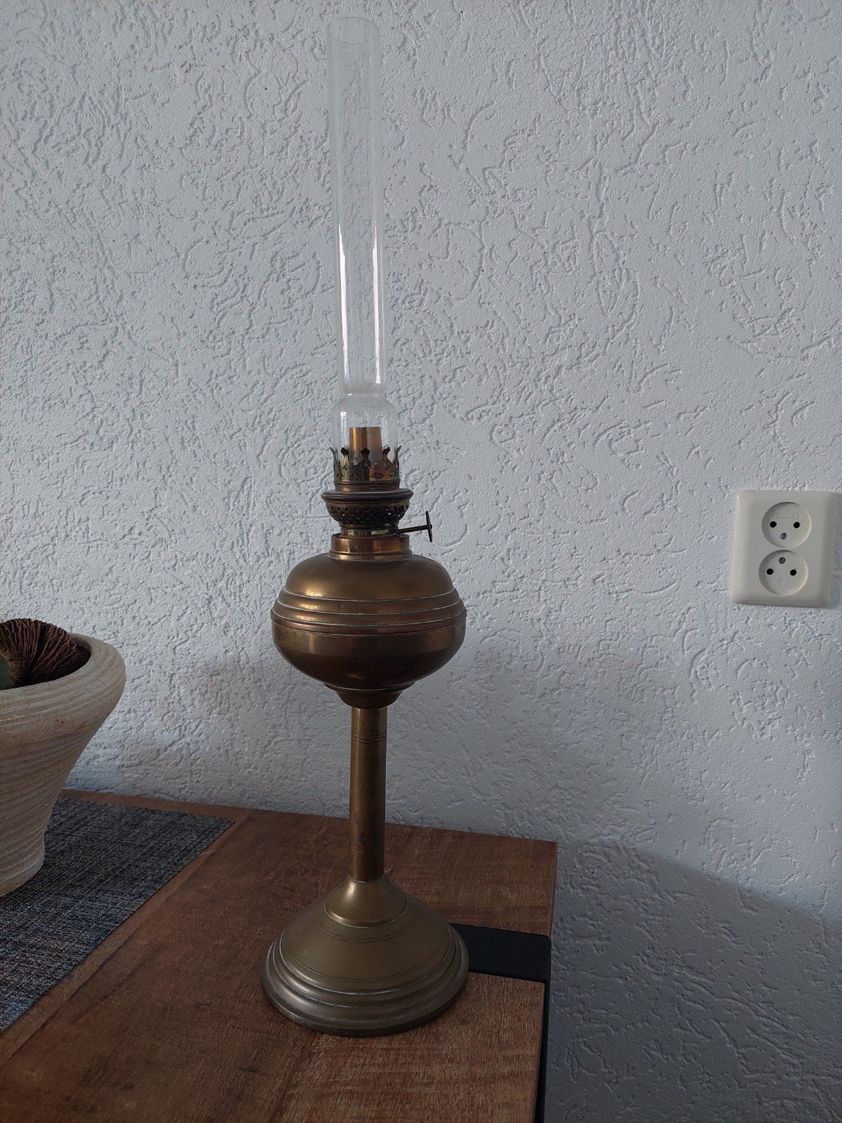 olielamp - Messing, Antiek en Kunst, Antiek | Lampen, Ophalen