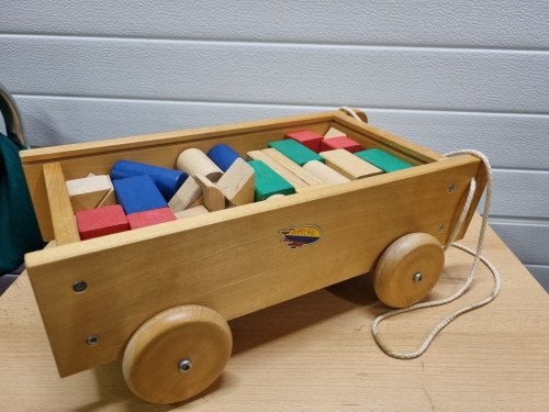houten blokken met trekkar, Ophalen of Verzenden