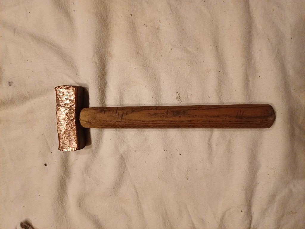Koperen hamer 500 grams kop (Totaal 570 gr) Vonkvrij Vintage, Ophalen of Verzenden, Gebruikt, Hamer