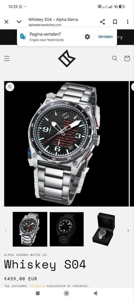 Degelijke zware alpha sierra whiskey, Sieraden, Tassen en Uiterlijk, Horloges | Heren, Overige merken, Staal, Staal, Polshorloge