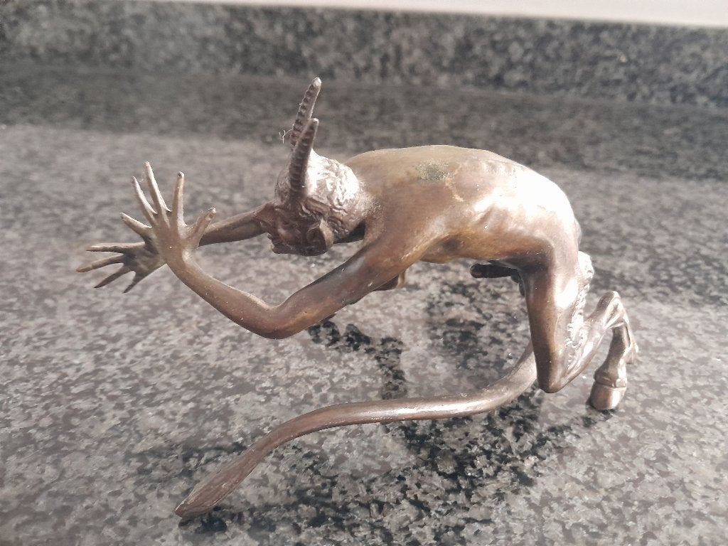 vintage  Russian Kasli cast brass devil figurines 1950, Antiek en Kunst, Kunst | Beelden en Houtsnijwerken, Overige onderwerpen