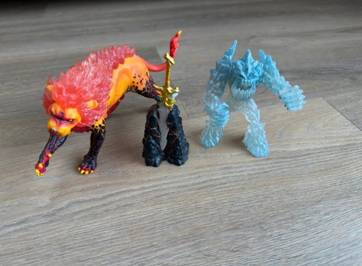 Schleich Eldrador Battle: Frostmonster vs Firelion 42455, Ophalen of Verzenden, Gebruikt